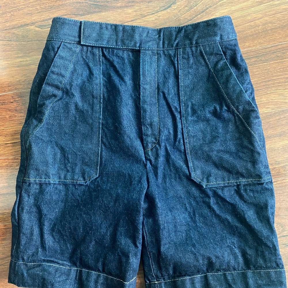 KHAITE Blue Jean Shorts Classic Denim Cut-Offs